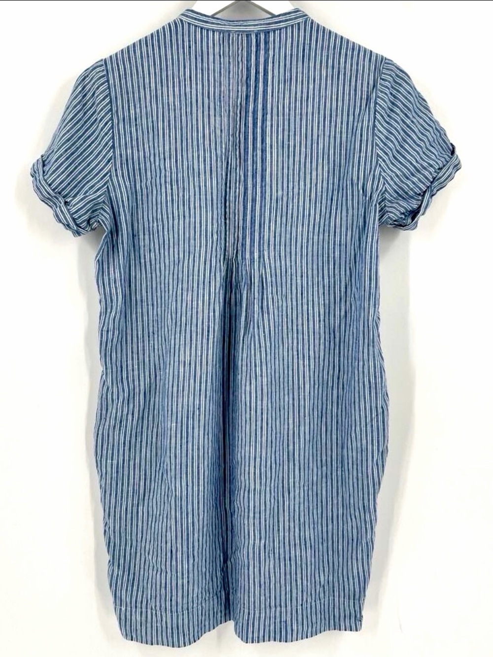 Faherty Blue & White Striped Short-Sleeve Mini Tunic Dress - Picture 5 of 10